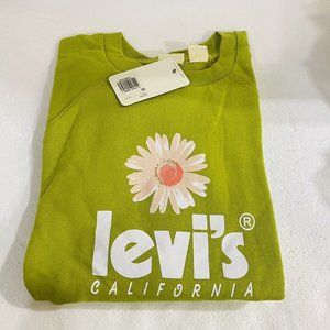 LEVI’S Graphic Vintage Women’s Green Floral California Crop Sweatshirt 2XL NWT